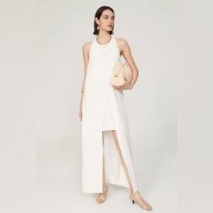 Rosetta Getty White Cape Dress  Sleeveless Designer Size 8 (small flaws)